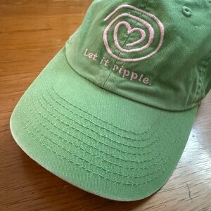 Life Is Good Lime Green Cap with White and Purple Accents